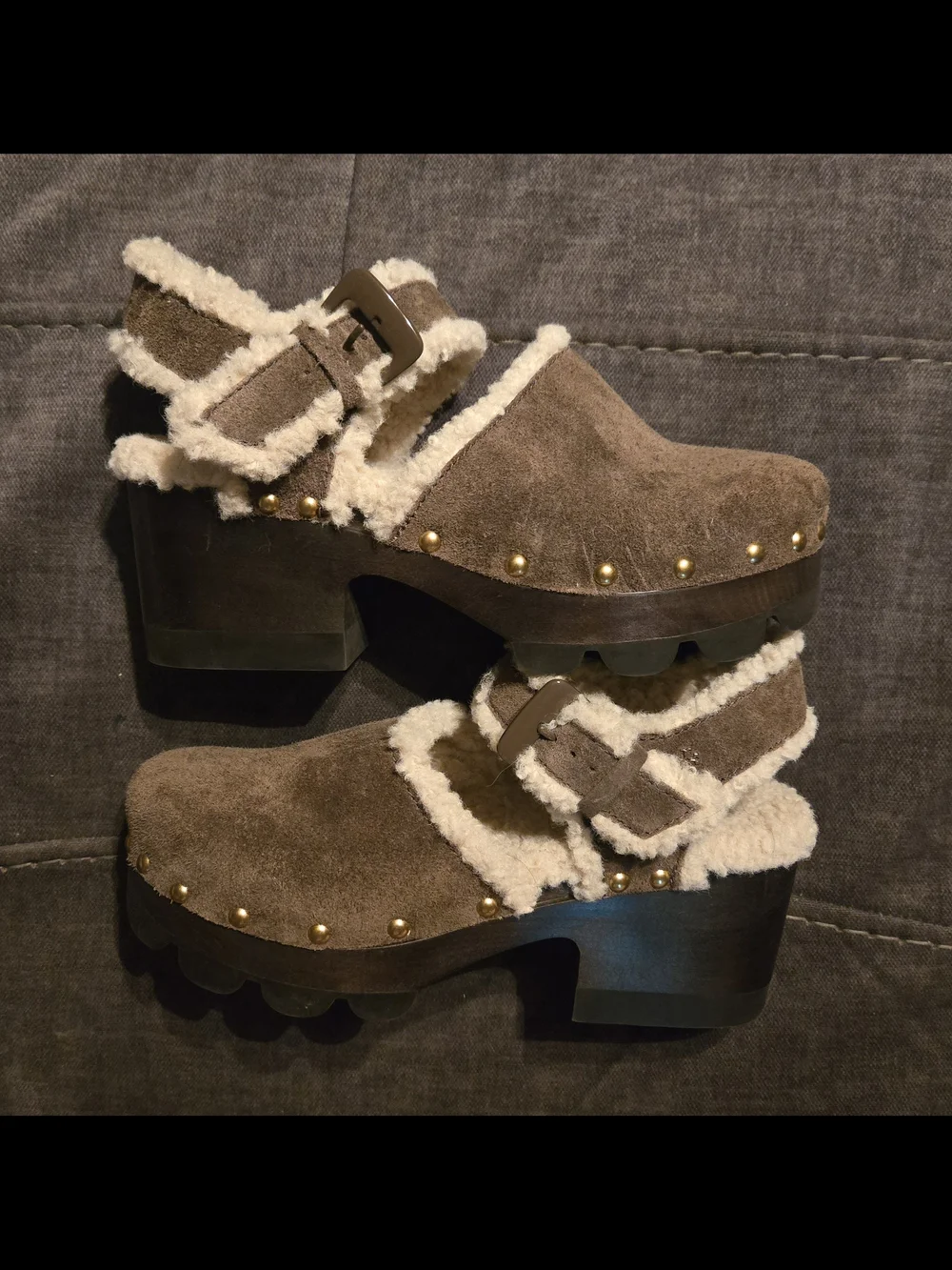 Tory Burch Shearling Lug Sole Clog (70mm) Size 9 NEW